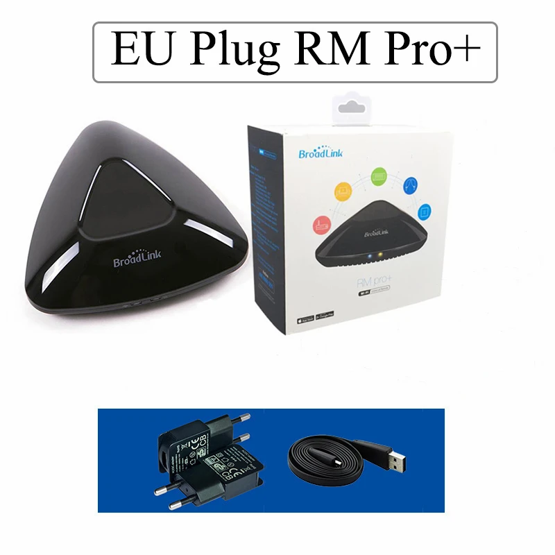 EU Plug RM PRO PLUS Broadlink RM PRO RM MINI3 Универсальный Интеллектуальный пульт дистанционного управления домашней автоматизации WiFi+ IR+ RF переключатель совместимый с Alexa Google Home - Цвет: EU Plug RM PRO PLUS