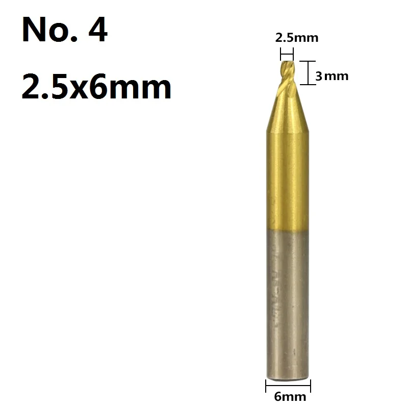 XCAN 1 шт. 6 мм хвостовик с Оловянным покрытием HSS Вертикальный Станок для нарезки ключей резаки для автомобильных дверей ключ резак машина часть 1,0 1,5 2,0 2,5 3,0 4,0 5,0 - Цвет: 2.5x6mm