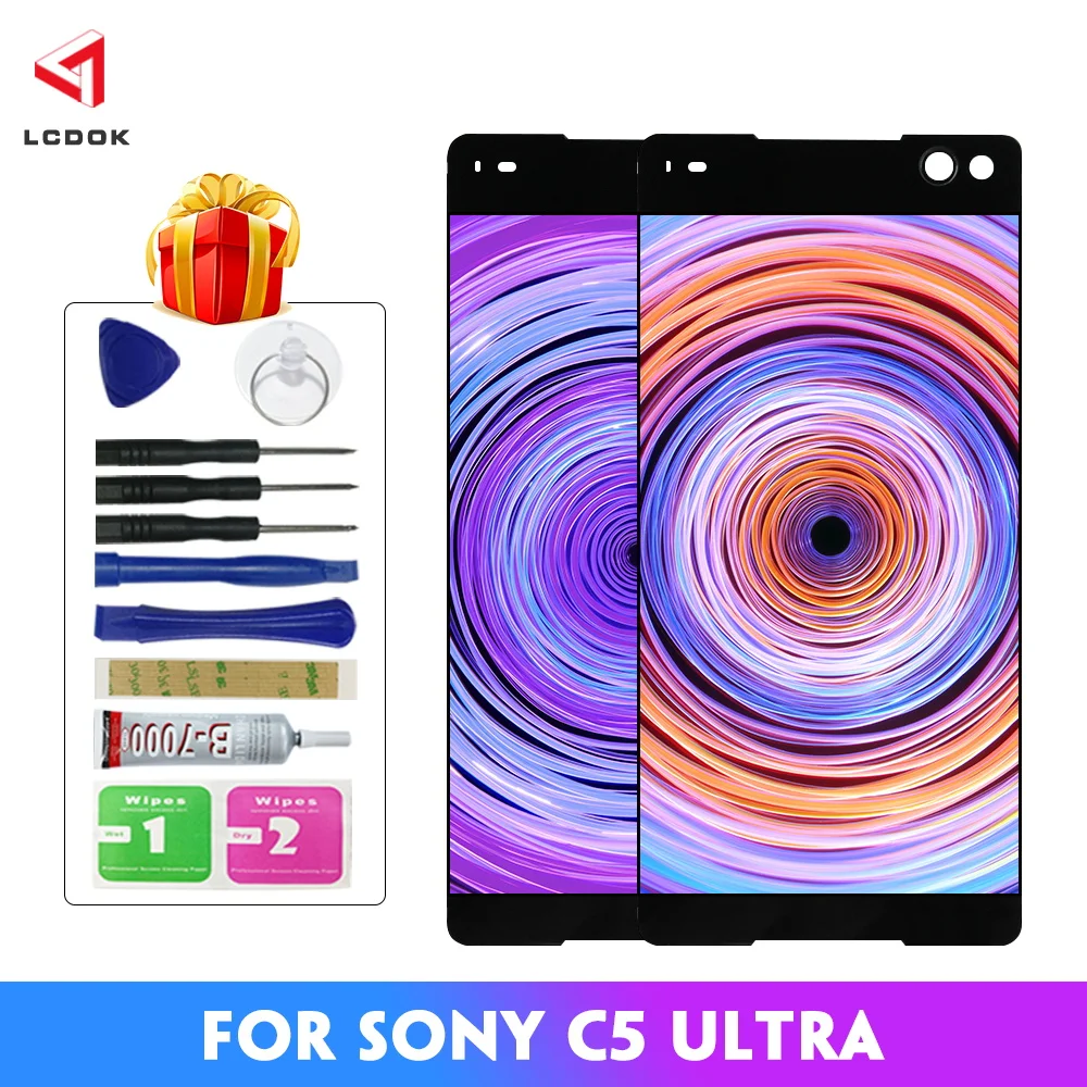 100% Tested LCD For Sony Xperia C5 Ultra E5506 E5533 E5563 E5553 Display Touch Screen Digitizer Assembly Panel Replacement | Мобильные