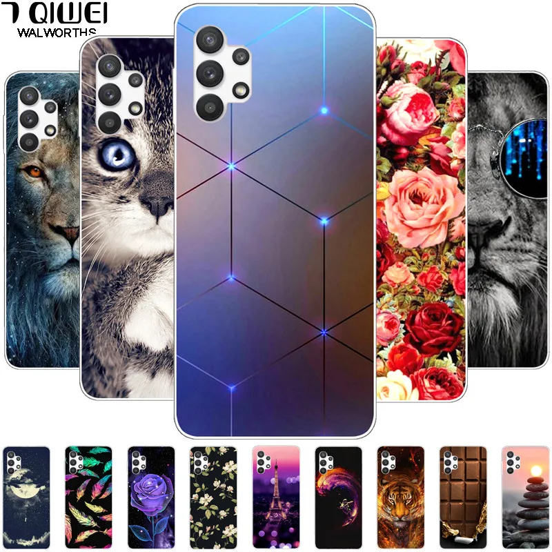 Para Samsung A32 4G cubierta del teléfono caso 6,4 A325F suave de silicona TPU para Samsung Galaxy A32 5G 6,5 Funda 32 2021