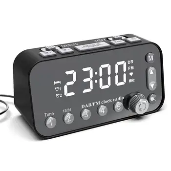 

1Pc Smart LED Bedside Alarm Clock Radio Large Screen Dual Alarm Clock Dual USB Port Power Bank Desktop Decorations