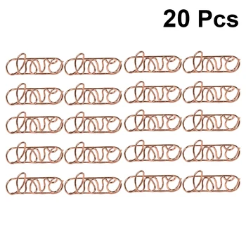 

20Pcs Mini Paper Clips Cartoon Shape Stationery Clear Binder Clips Photos Tickets Notes Letter Paper Clip Stationery(Rose Gold)