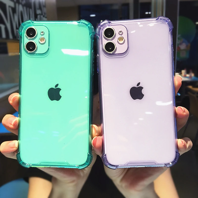 Мягкие чехлы для телефонов из ТПУ для iPhone 12 mini 11 Pro Max SE 2020 XS X XR 6 7 8 Plus прозрачные противоударные точные отверстия задняя крышка - Лучшие аксессуары для телефонов