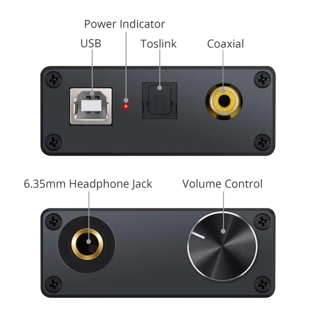 PROZOR USB DAC Audio Converter with Headphone Amplifier Coaxial S PDIF Converter Digital to Analog USB Audio Sound Card