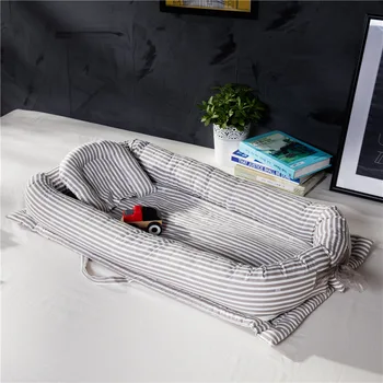 

Foldable Newborn Baby Nest Bed Portable Crib Travel Bed Tissu Coton Baby Nestje Baby Lounge Bassinet Bumper with Pillow Cushion