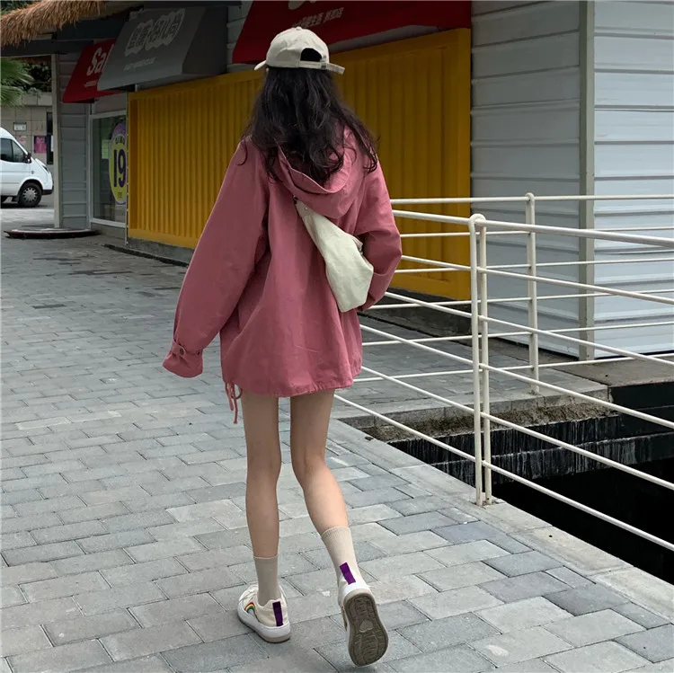Женская толстовка, осень, harajuku, одежда для пробежек, панк, толстовка с длинным рукавом, топы с капюшоном, повседневные, для друзей, розовые, негабаритные толстовки