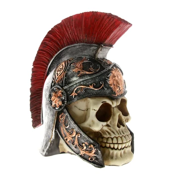 

Ancient Rome Centurions Skull Sculpture Table Decoration Caesar General Lion Roman Army Men Skeleton Head Figurine Collectible