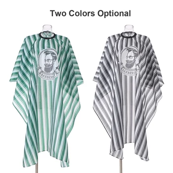 

Waterproof Hair Styling Cape with Snap Closure Hairdressing Gown Water And Stain Resistant Apron Black and White Stripe