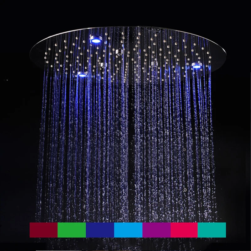 Красочный светодиодный светильник насадки для душа ультра-тонкие с дождевой