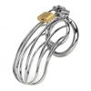 IKOKY Lockable Penis Cock Ring Sleeve Lock Stainless Steel Male Chastity Device Sex Products Sex Toys for Men Cock Cage 1
