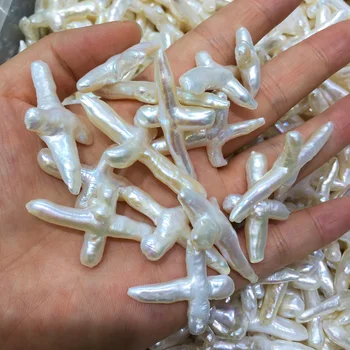 

Natural Freshwater Pearl Pendant Cross shape Pendants for Jewelry Making DIY Necklace Accessories Free Making Necklace