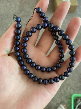 

AAA Rice Round Shape Pearl Bead Natural Freshwater Pearls Black for Necklace Bracelet Jewelry Making DIY Accessories