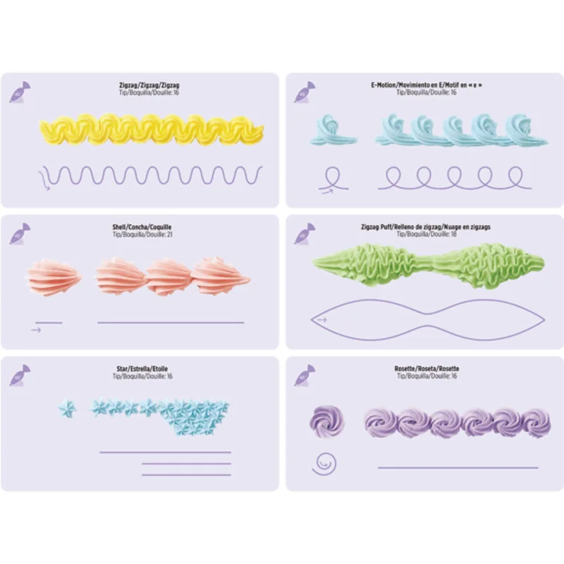 23pcs/set Cake Icing Piping DIY Practice Drawing Board Template Paper Practice Cardboard Cake Decorating Baking Supplies