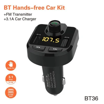 

Quick Charger Voltage Display Micro SD TF Music Play bluetooth Car FM Transmitter Wifi Radio Adapter USB Charger MP3 Player Mic