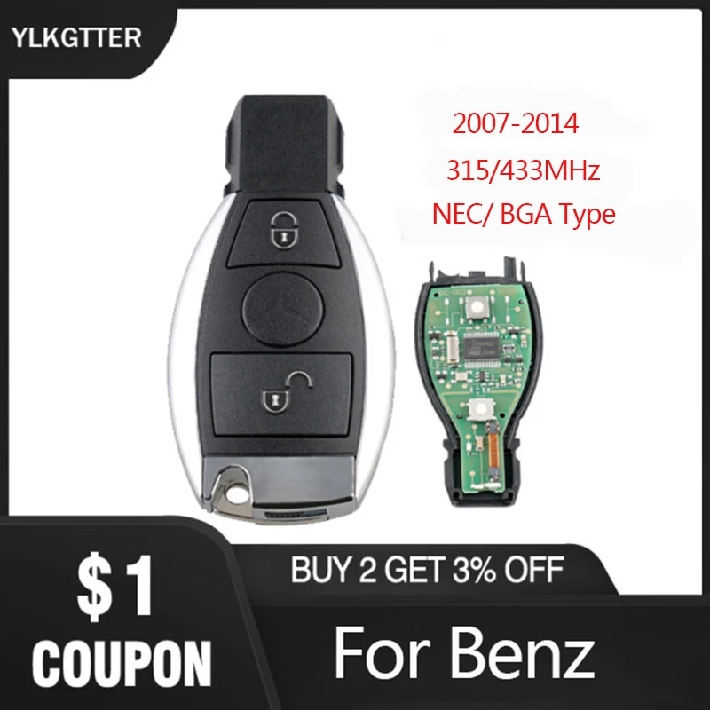 Пульт дистанционного управления YLKGTTER 433/315 МГц для Mercedes Benz 4matic CDI C180 C220 C200 C230 C250 C280