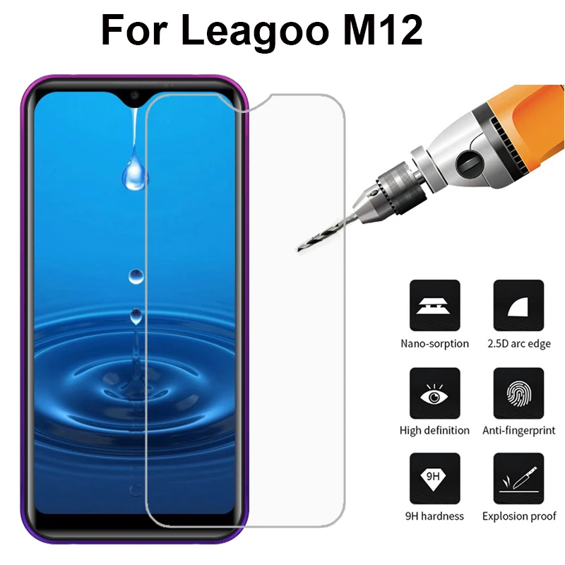 9H Премиум 2.5D 0,3 мм Закаленное стекло протектор экрана для Leagoo M12 5,7" пленка для переднего стекла для Leagoo M12 с бесплатными чистыми инструментами