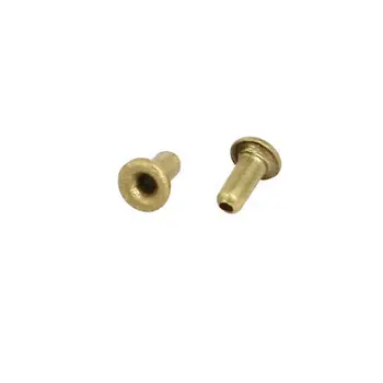 

1000pcs M0.9x2.5mm Brass Plated Metal Hollow Eyelets Rivets Gold Tone