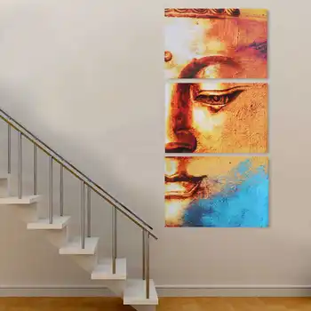

New 3PCS Buddha Statue Canvas Paintings Set Poster Unframed Wall Art Pictures Murals Calligraphy Home Decoration Gifts No Frame