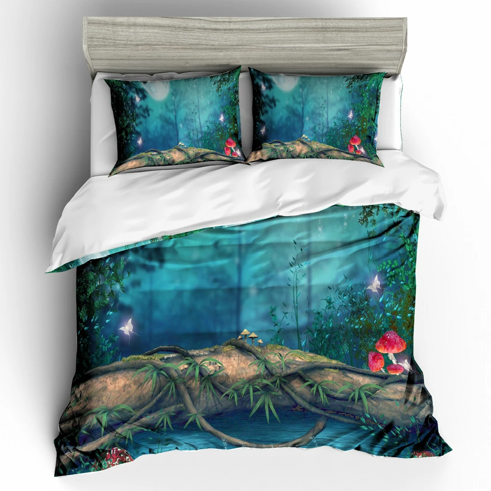 

Bedding Set Psychedelic Printed Scenery For Home Duvet Cover Set With Pillowcase Queen King Luxury Home Textile Drop Shipping