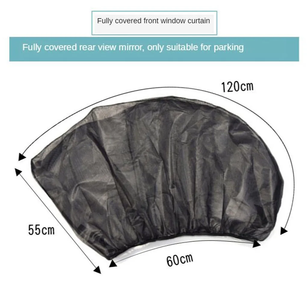 2pcs Sunproof Car Side Window Sun Visor Screen Mosquito Net Quick Install