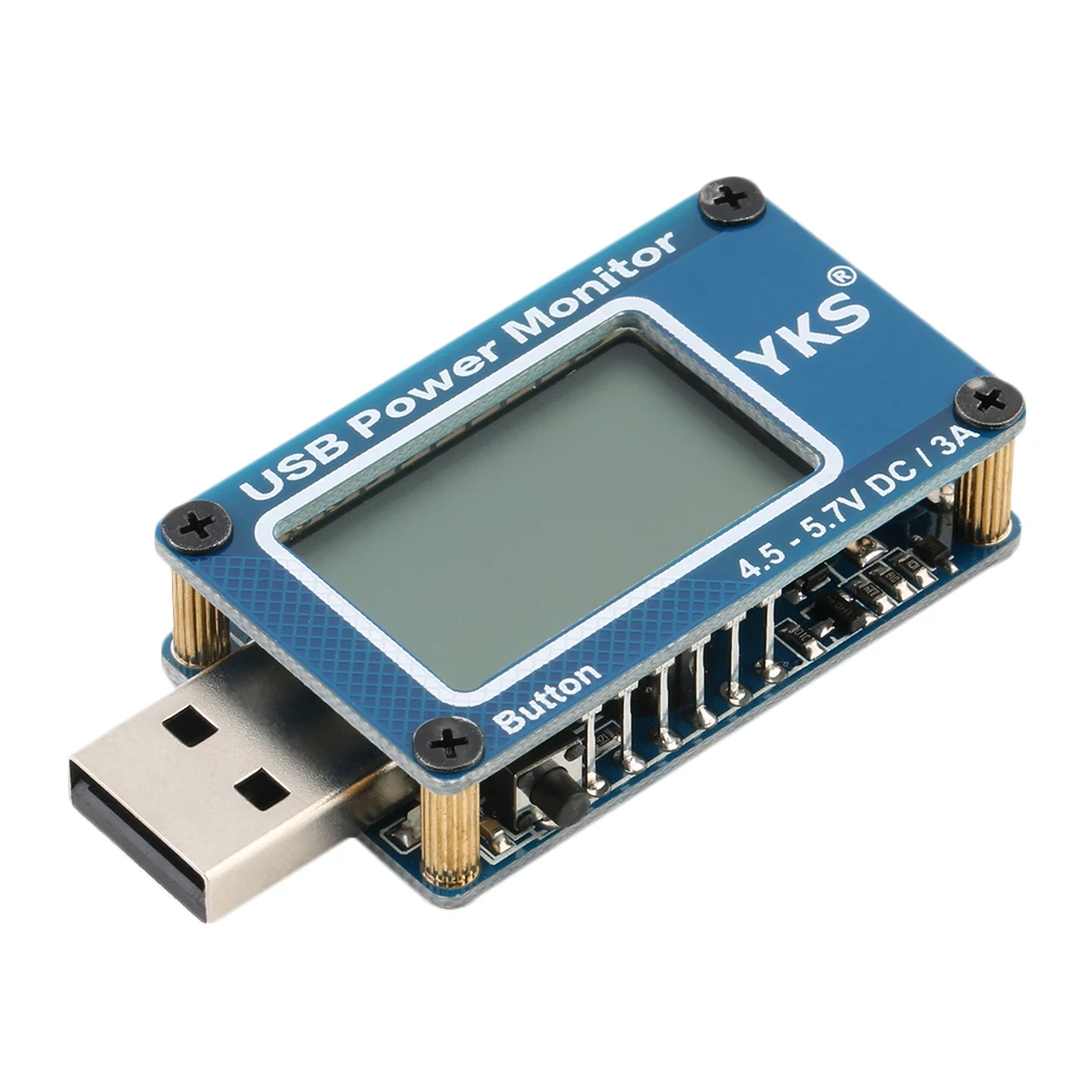 ЖК-дисплей USB зарядное устройство Напряжение Ток Waltt детектор Тестер монитор синий