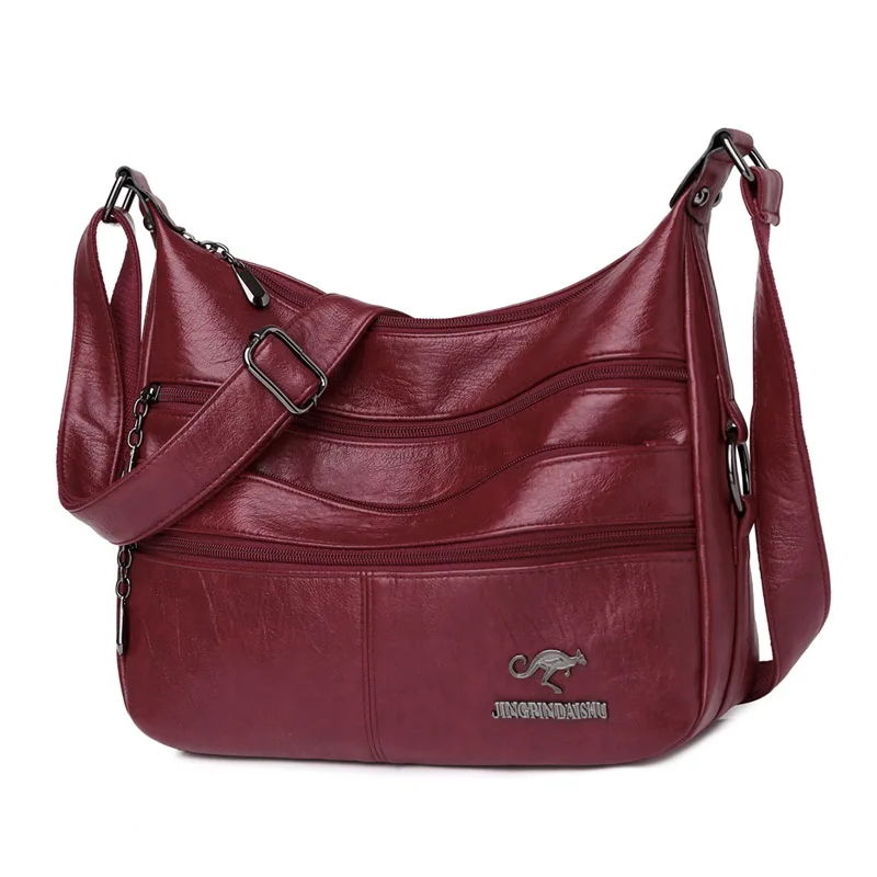 Bolsa de cuero suave a la moda para mujer, bandoleras de lujo, bolso cruzado de diseñador, 2021