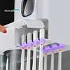 ONEUP New Toothbrush Holder For Bathroom Automatic Toothpaste Squeezer Wall With Cup Storage Rack Organizer Bathroom Accessories ► Photo 3/6