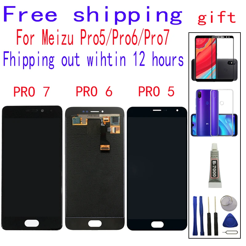 

Original OLCD For Meizu pro 5 6 7 Lcd Display Touch Screen Assembly For pro5 pro6 pro7 Display Free shipping Free gift
