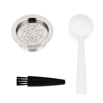 

Stainless Steel Refillable Coffee Capsule Fit For Tchibo Cafissimo Coffee Milk Powder Reusable Filter With Spoon And Brush