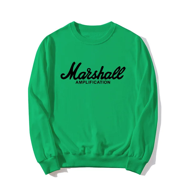 Женские толстовки с капюшоном, новая осенняя Толстовка с принтом MARSHALL Amplication, пуловер с круглым вырезом, женский спортивный костюм размера плюс S-3XL, одежда