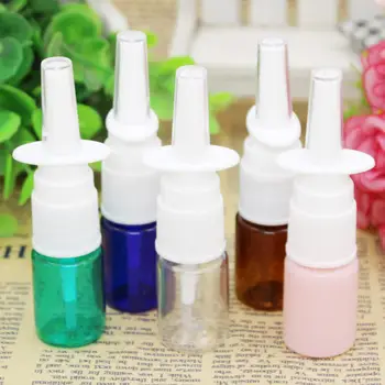 

1PC 5ML Nasal Spray Bottle Direct Injection Sprayer PET Plastic Atomizer Cosmetic Mist Nose Spray Refillable Spray Bottle