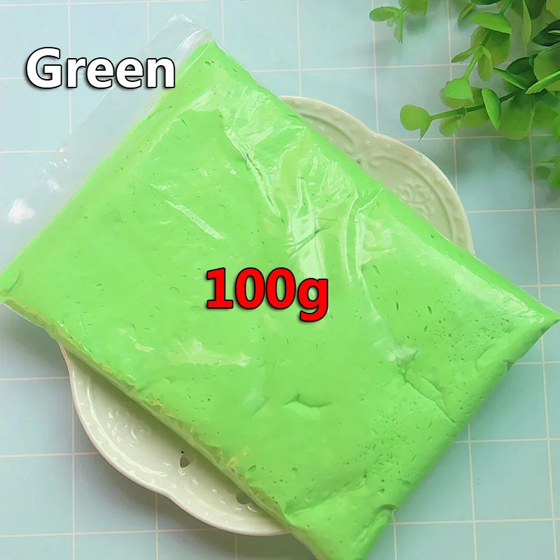 Горячая DIY бумажная глина, достаточно большой объем, 50 г/100 г, светильник, мягкая бумажная глина, пластилин для рисования слизи, полимерная игрушка для детей, подарок - Цвет: 100g Green Clay