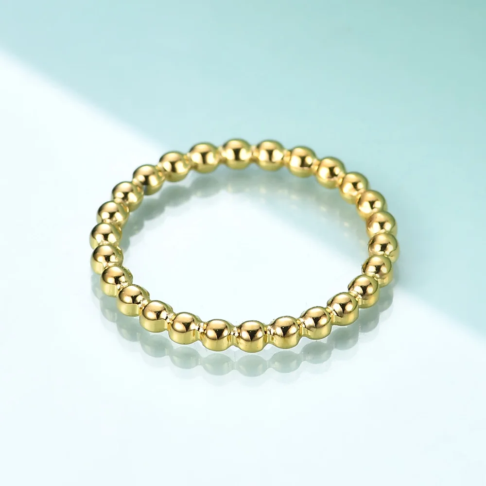 Thin Beads Water Ripple Ring for Women Fashion Stainless Steel Minimalist Jewelry Simple Beaded Party Gift womens ring finger rings jewelry rings ring jewelry