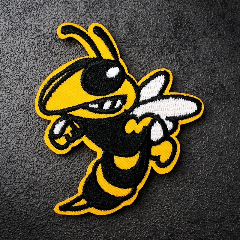 Honeybee Size:6.4x7.5cm Patch for Clothing Iron on Embroidered Sew Applique Cute Fabric Badge DIY Apparel Accessories