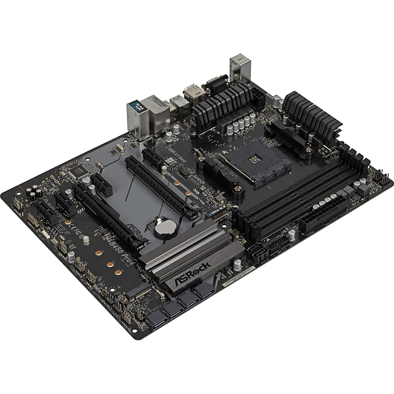 Материнская плата Asrock B450 PRO4 Soc-AM4 AMD B450 4xDDR4 ATX AC`97 8ch(7.1) GbLAN RAID+VGA+HDMI+DP