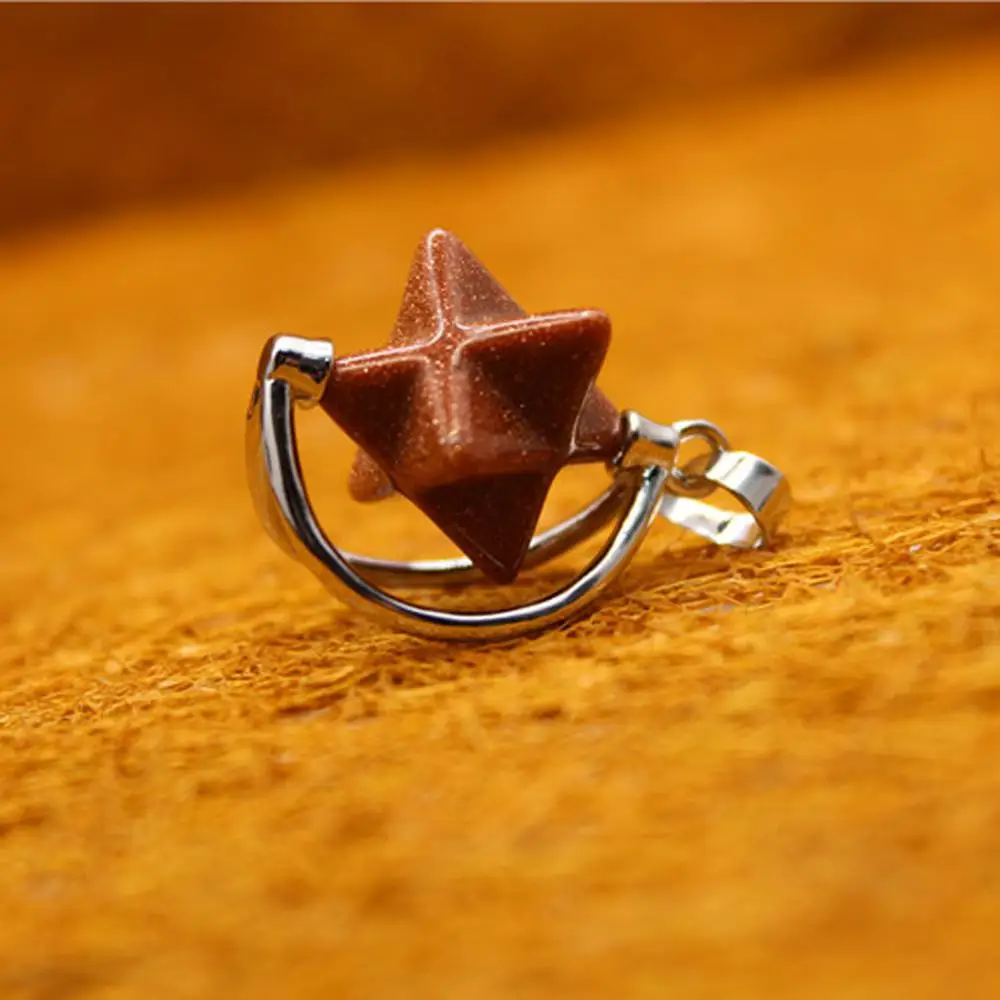 

6 шт., подвеска из натурального камня в виде звезды, ожерелье, медные камни из золотистого камня, кварцевые украшения, Очаровательные Кристаллы для изготовления ювелирных изделий бесплатно