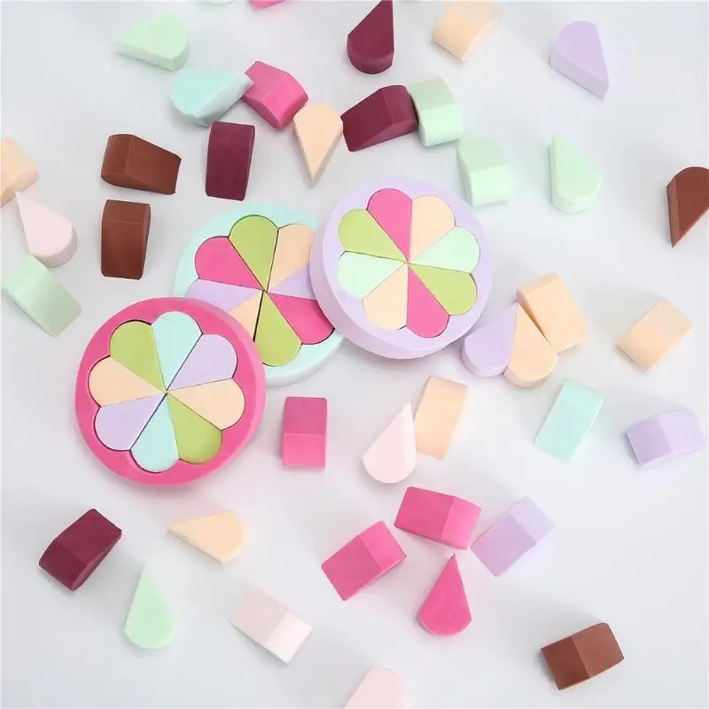 

8pcs/set Non-latex Cosmetic Puff Reusable Dry-wet Dual-use Powder Puff Portable Travel Makeup Sponge Set Makeup Beauty Tools