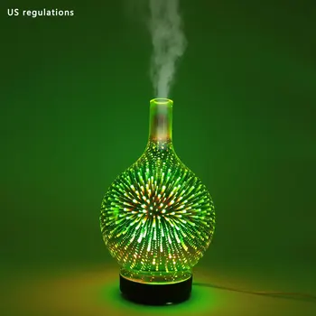 

3D Glass Colorful Vase Humidifier Home Mini Aromatherapy Machine Night Light Humidifier Mute Multicolor