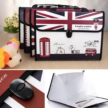 

12 Pockets Expanding A4 File Bags File Folder File Organiser Portable Office Supplies Filing Case Multifunctional Stationery