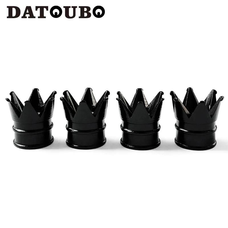 DATOUBO, 16 шт., смешанные цвета, Новое поступление, алюминиевая Корона, новинка, для автомобильных шин, клапан, стебли, колпачок, велосипедные шины, воздушные колеса, пылезащитный клапан, крышка s, розовый - Цвет: 16 pcs of black