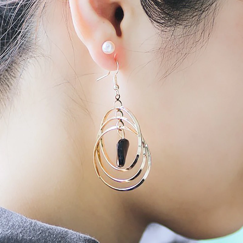 Новейшие темпераментные женские серьги с круглой бахромой геометрический кулон