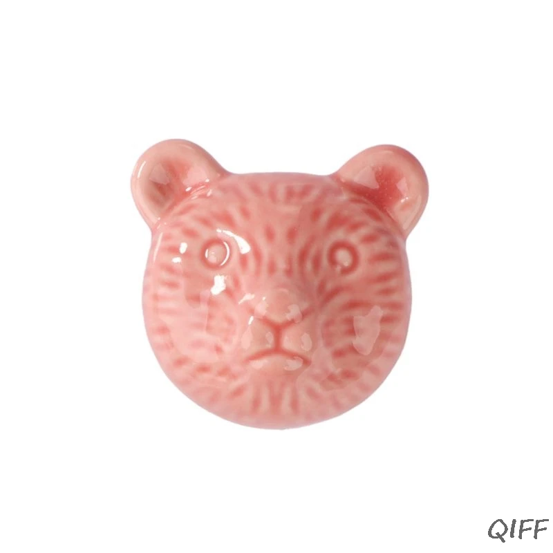 Ceramic Handle Cartoon Colorful Animal Single Hole Handle Wardrobe Cabinet Drawer Wardrobe Shoe Cabinet European Modern Handle