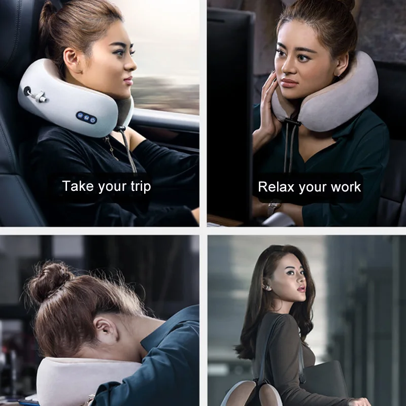 

Electric Neck Massage Pillow Memory Foam 3D Kneading Pillow with Heat for Travel Car RJ99