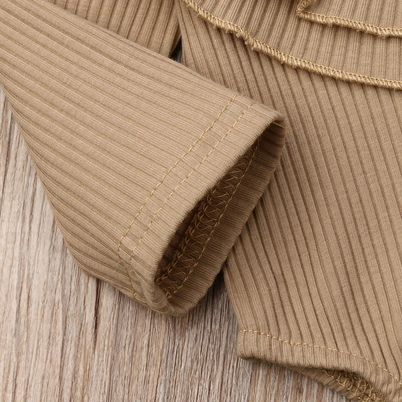 Toddler Infant Baby Girl Long Sleeve Solid Ruffles Romper Jumpsuit Sunsuit Clothes Baby Clothing