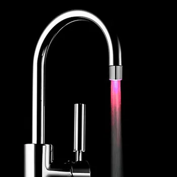 

Color-changing Smooth With Power Lamp LED Faucet Adapter 3 Color Luminescent Bathroom Splash-proof Basin Faucet 1