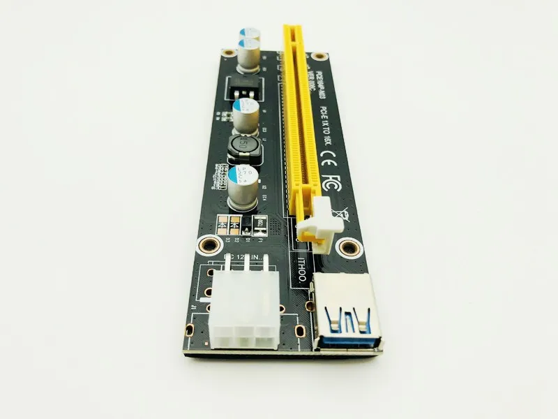 Riser 006C PCI-E Riser PCI E 1x to 16x PCIE Extender USB 3.0 Data Cable SATA to 6Pin IDE Molex Power Supply for BTC Miner Mining