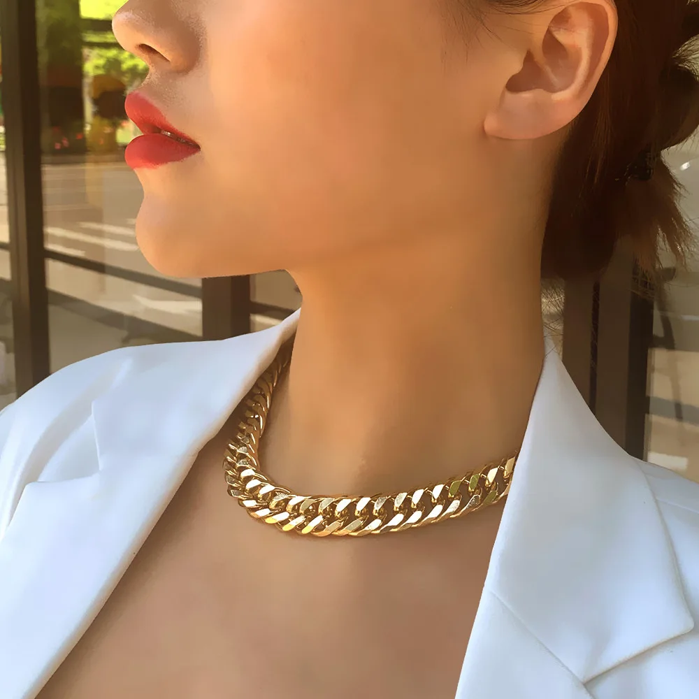 Punk Gothic Twist Thick Chain Necklace 