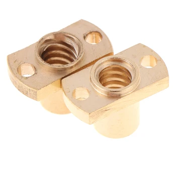 

1PC T8 Nut H Flange Copper Nut For T8 Lead Screw Pitch 2mm Lead 2mm/8mm