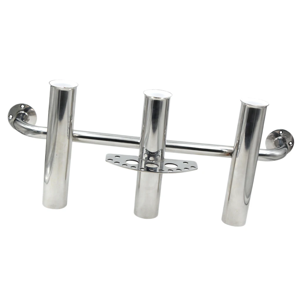 

Perfeclan 3 Tube Fishing Rod Holder Yacht Boat Wall Mount Rod Rack Stand