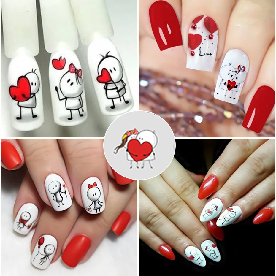 ehmkay nails: Valentine's Day Handpainted Rose Nail Art